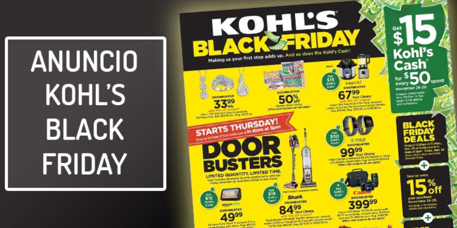 Mejores ofertas Kohl's Black Friday 2023 (+ FOLLETO)