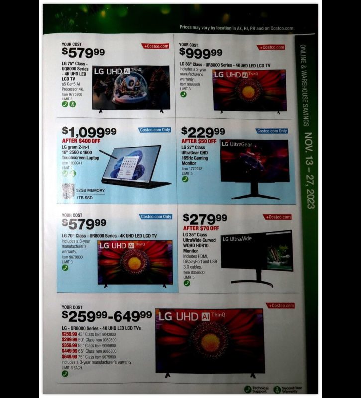 Costco Black Friday 2023 viernes negro ofertas folleto (13)
