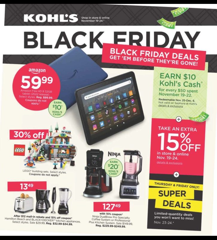 Kohls Black Friday Viernes Negro ofertas Page 01